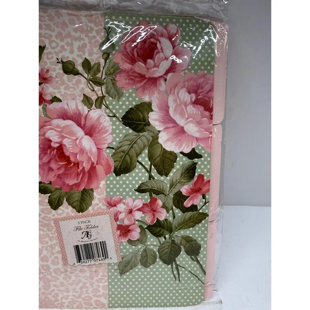 Ana Grace Collection 3 Pack Decorative File Folders Floral Leopard Polka Dot